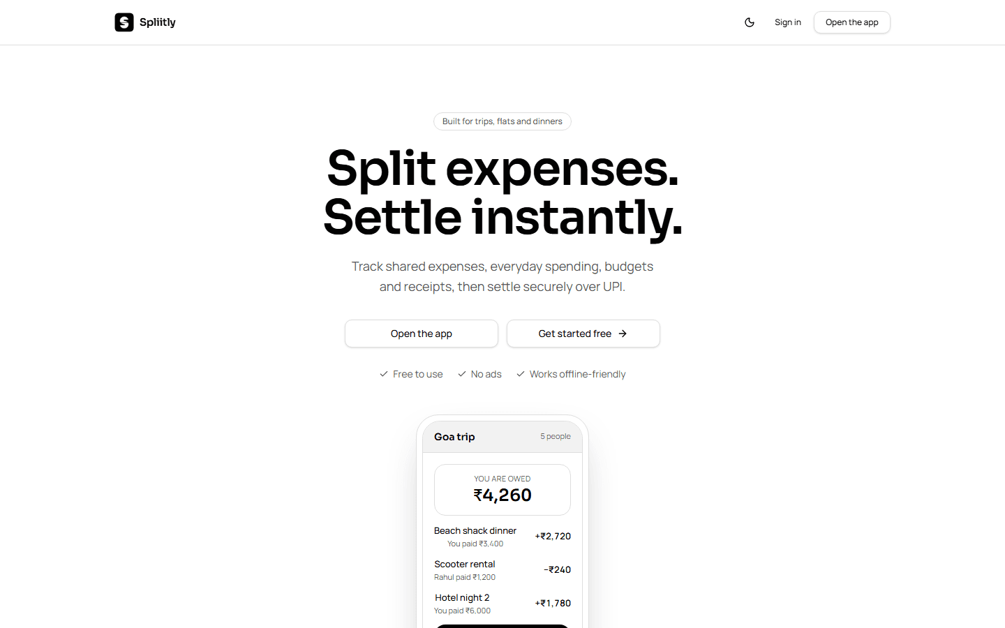 Spliitly expense management application
